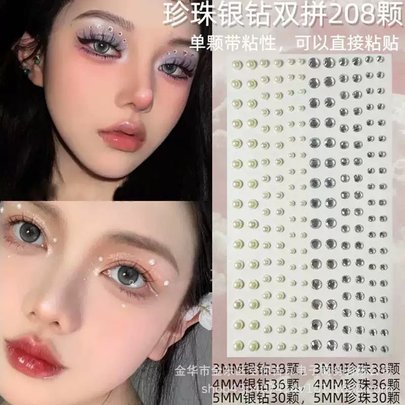 Music - Waterproof Rhinestone Face Stickers Self Adhesive